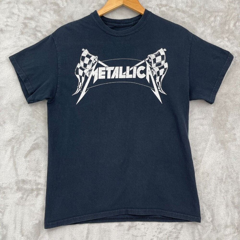 Metallica Motorbreath Adult M Black White Graphic Tee T Shirt Metal Retro Racing